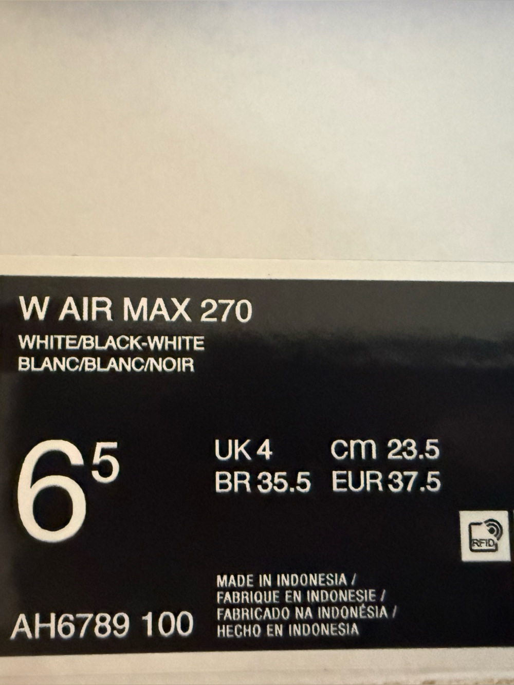 Nike W Air Max 270 - White & Black - Picture 6 of 6